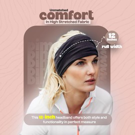 CoverYourHair Wide Headbands for Women - 12 Pack Cotton Thick Headbands for Women