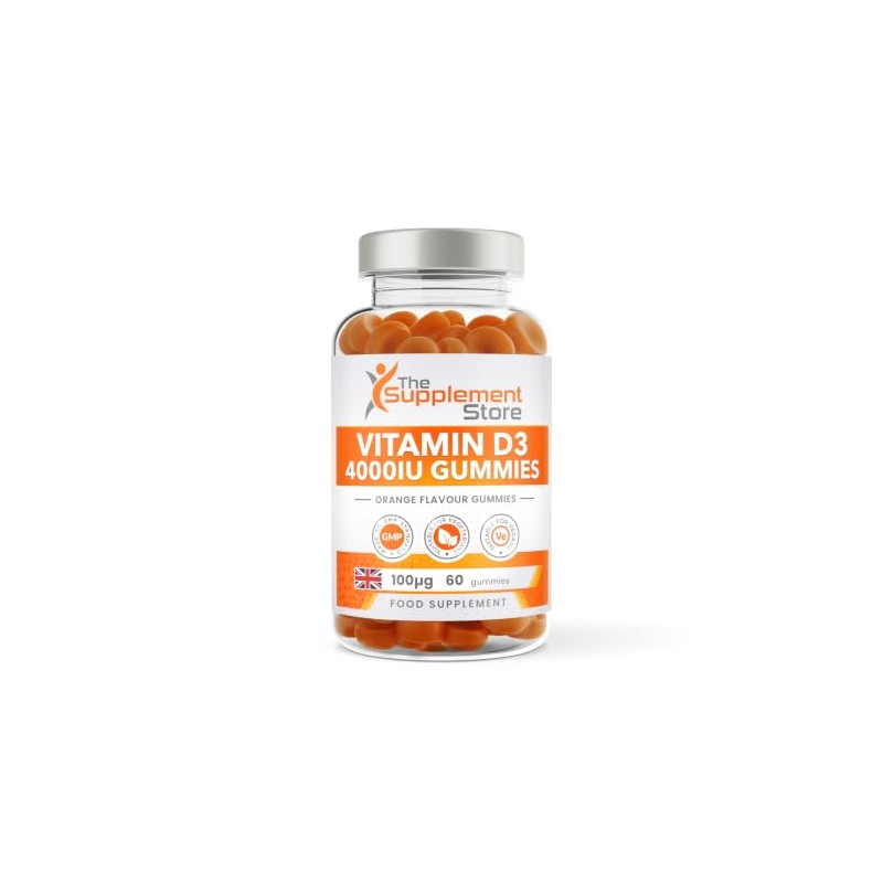 Vitamin D3 4000iu Gummies (60 Gummies, Orange)