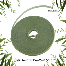 Yoosso 15 m Plant Ties Velcro 10 mm Cable Ties Resealable Plant Ties Plants Velcro Tape for Plants Green
