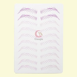 MARLLOGIVA 3pcs White Hairstroke Microblading Practice Skin Pre-printed Silicone Practice Pad Permanent Makeup Practice Sheet (Purple Outlines)