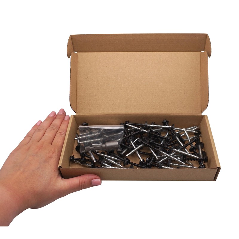 SKIR'CO (Pack of 50) Painted Roofing Screws 4.8 x 70