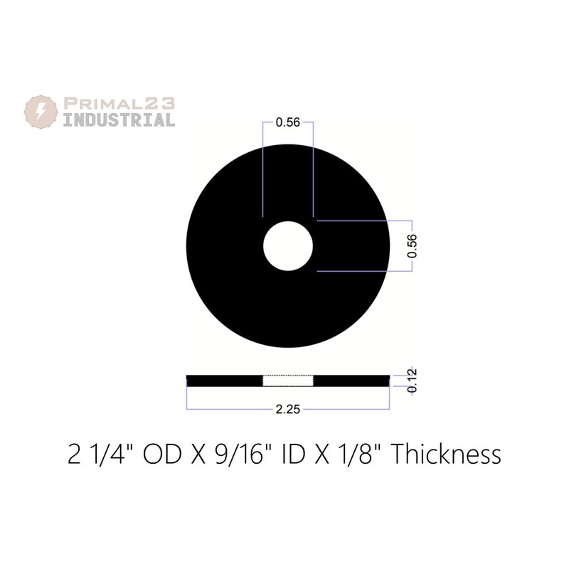 Heavy Duty Neoprene Rubber Washers - 2 1/4" OD X