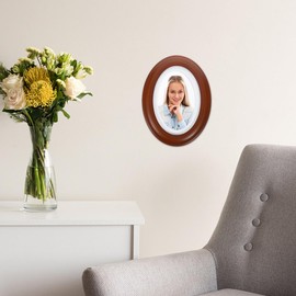 Garneck Classic Wooden Photo Frame in Oval Shape Picture Frame for Hanging on the Wall Decoration for Home Living Room Bedroom Decoration
