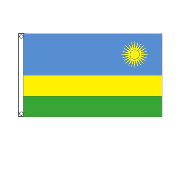 Stormflag Rwanda flag 3x5ft(90cmx150cm) Polyester pongee 90g with Two Eyelets