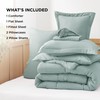 Bedsure Sage Green Comforter Set Queen - 7 Pieces Solid