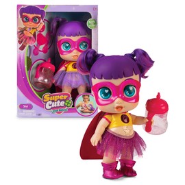 Super Cute Super Cute Superheroine Sisi Doll with Bottle, Reversible Clothing and Accessories, Interactive Doll with Light and Sound, Dolls Girls Boys 3 Years Newborn Baby Dolls (85393)