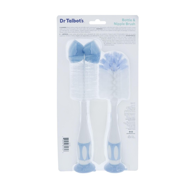 Dr. Talbot’s Bottle and Nipple Brush, Soft Nylon Bristles, Sponge