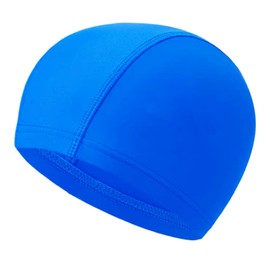 Fabric Swimming Cap Kids Comfortable Elastic Material Swimming Hat Non-slip Fabric Swim Hat Swim Caps for Long and Short Hair-Royal Blue