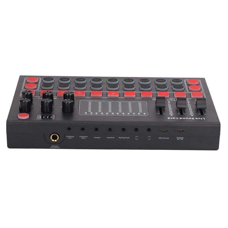 Voice Changer Sound Board LED Display Noise Reduction Bluetooth Dual