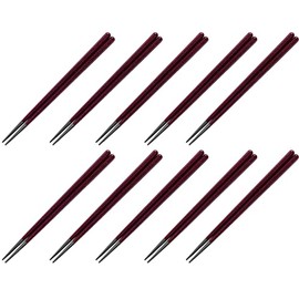 Fukui Craft Chopsticks, Stainless Steel Metal Chopsticks, Made in Korea, 18-10 Stainless Steel, Hollow Chopsticks, 9.1 inches (23 cm) (10 Pairs)