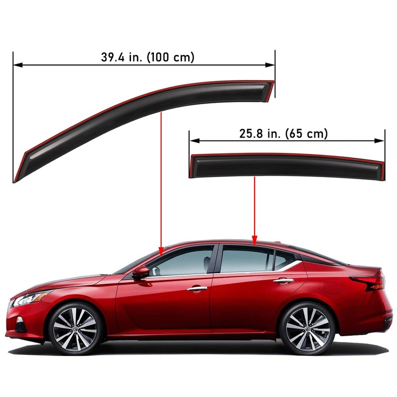 Lightronic WV194205 in-Channel Side Window Deflectors & Visors Vent Rain