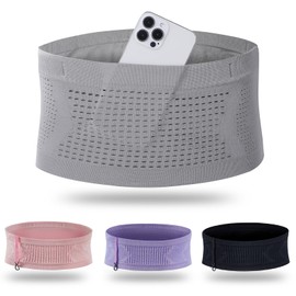 LifeSprint Running Pouch, Running Belt, Tightly Attached, Ultra Lightweight, Compact, Washable, gray