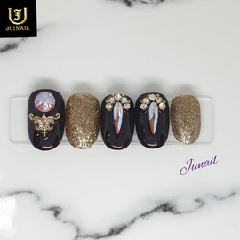 Queen Coronation Ceremony Handmade Nail Tips - Long Round / 여왕즉위식 수제네일팁 - 롱라운드
