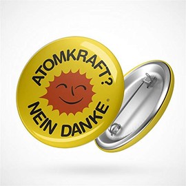 Hellweg Druckerei Button Badge Nuclear Power No Thank You Nuclear Power Radiation Badge Gift Idea Badge Pin