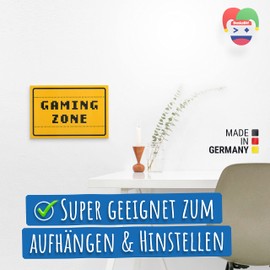 DankeDir! Gaming Zone - Schild - Partydeko Zocker Deko Schüler Spielzimmer Türschild Geschenkidee Party - Jungen Geburtstagsgeschenk Teenager Gamer Geschenk Jugendlicher Dekoration