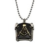 Double Column Square & Compass Masonic Necklace - [Black &