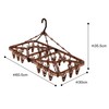 Ohe Laundry Drying Hanger, Brown, with 32 Pinches, Strong, UV-resistant,