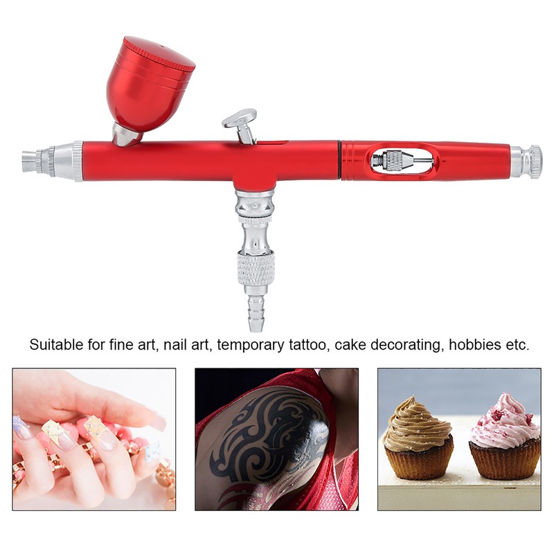 Dual Action Gravity Feed Airbrush Gun 0.3mm Spray Art Paint