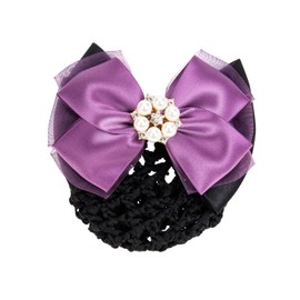 TOVINANNA Hair Net Bowknot Hair Bun Net Mesh Bun Cover Barrette Bowknot Hair Bun Cover Elastic Hairnet Women Headdress Woman Hairnet Clip Bow Hair Snood Net Mesh Hair Snood Bun Hairnet Clip