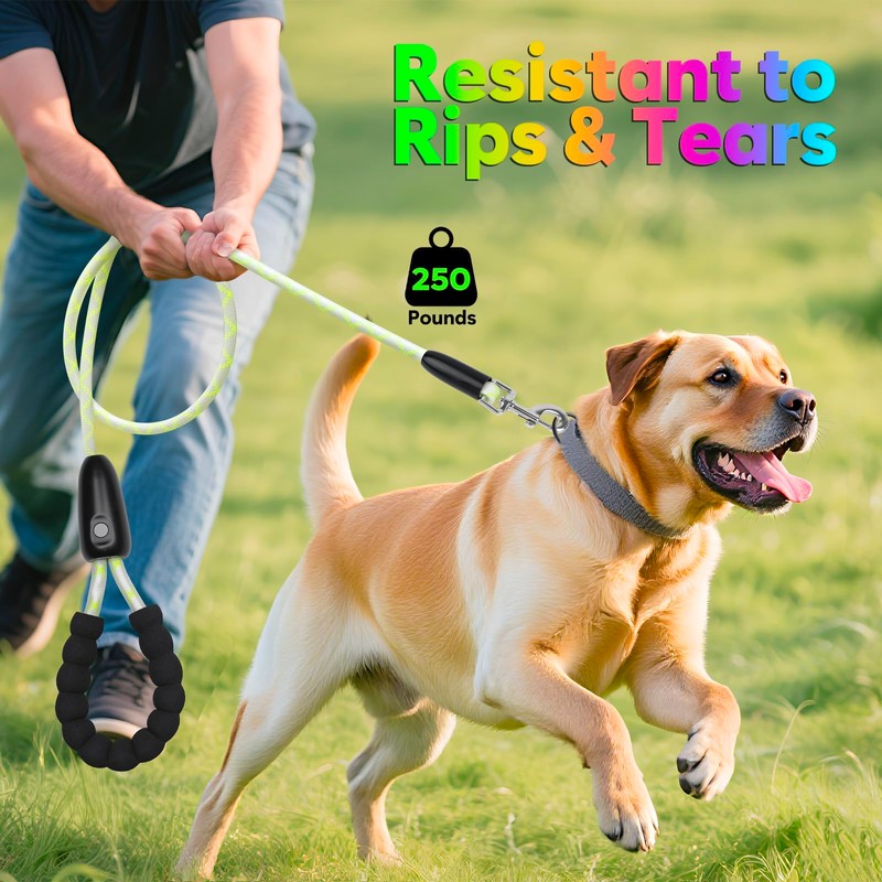 YFbrite 7Ft Light up Dog Leash with 15 Flashing Modes