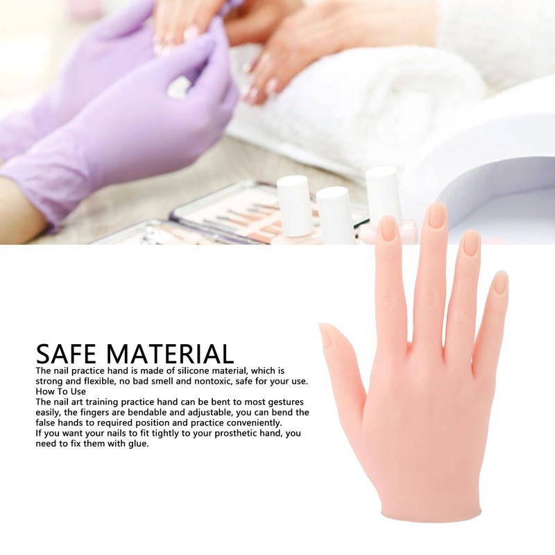 Practice Hand for Acrylic Nails, Mannequin Hand for Practising Nails,