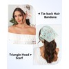 AWAYTR 3Pcs Hair Bandanas Head Kerchief for Women Girls Tie-Back
