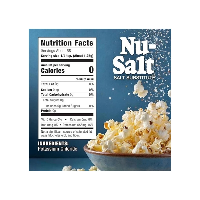 Nu-Salt Sodium Free Alternative to Traditional Table Salt Substitute 3oz