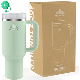 Mont-Clair 40oz Tumbler with Straw and Lid - Insulated Stainless Steel Travel Mug with Handle - Thermos Travel Mug for Hot & Cold Drinks - Cold or Hot for 10 hours - Iced for 48 hours - 1200ml