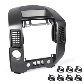 DOTCOM Center Dash AC Bezel with Speaker Bezel, Fit For Nissan Titan SE LE 2004 2005 2006/Fit Nissan Armada SE LE 2005-2006,Gray Center Dash Radio Ac Bezel