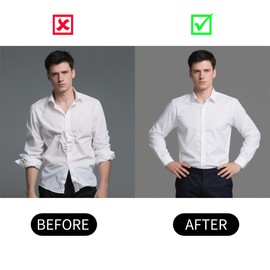 XnxnzhHo Shirt Stays for Men Adjustable Elastic Shirt Clips, Womens Military Shirts Holders Garters, Non-slip Locking Clamps, 2 Pcs, Black