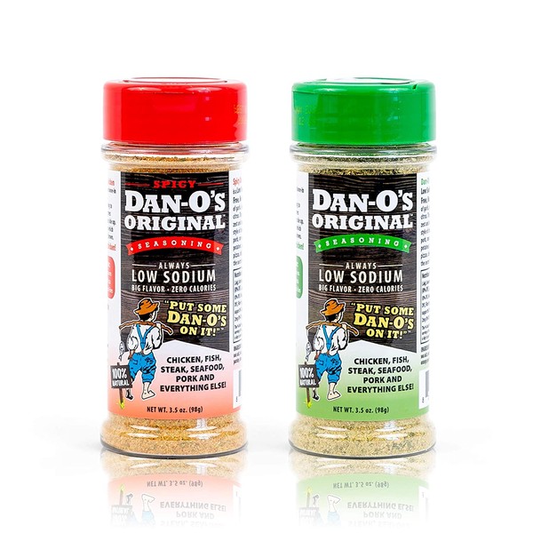 Dan-O's Seasoning Starter Pack - All Natural, Low Sodium, No Sugar, No MSG - Two (2) 3.5 oz Bottles