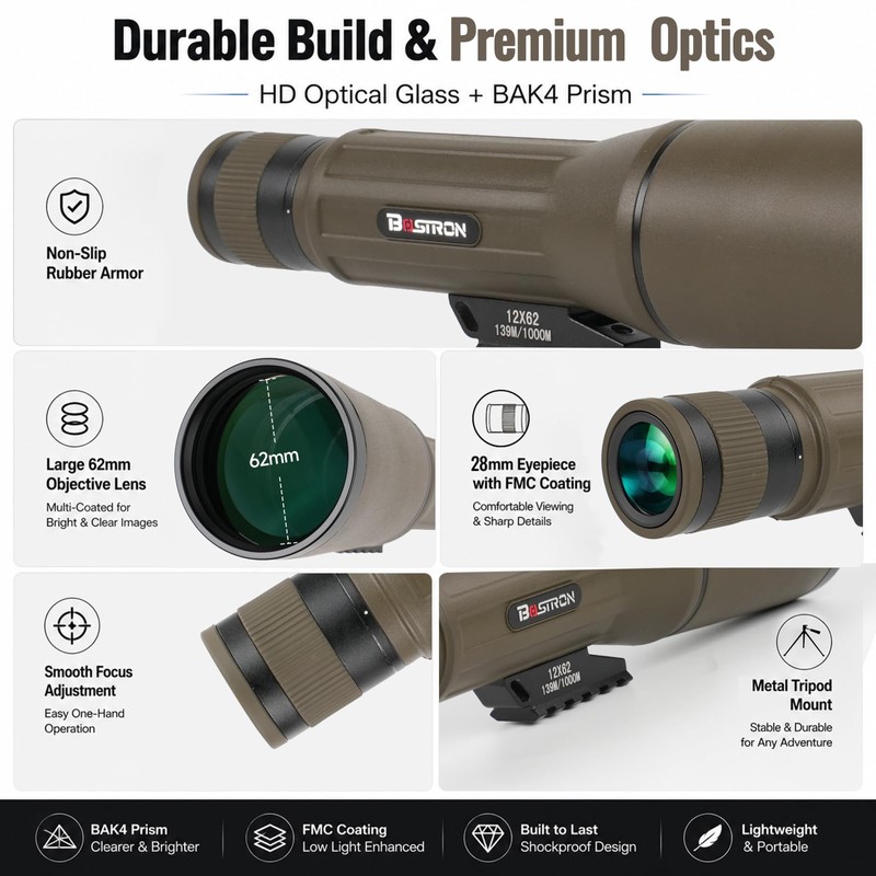 Monocular Telescope 12X62 HD High Power with Tripod Suitable for