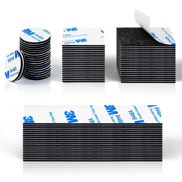 80 Pcs Double Sided Foam Tape- Black Waterproof Self Adhesive