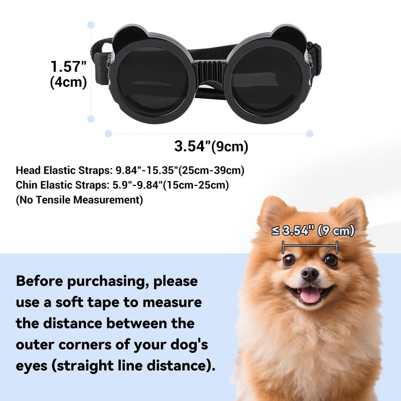 Billionchains Dog Goggles for Small Breed UV/Wind/Dust Protection Puppy Sunglasses