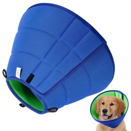 1pc Blue and Green Soft Dog Cone Recovery Collars & Cones After Surgery for Medium Large Dogs,Comfy Collars to Stop Licking,Adjustable,Dog Collars