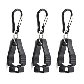 Samcos High Strength Glove Clip (Improved Carabiner), One Side Carabiner Type, Glove Clip, Anti-Lost Clip, For Glove Storage (Set of 3), Black