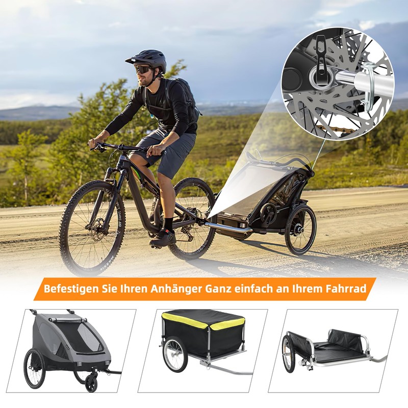 NICEDACK Bicycle Trailer Coupling, 12 mm Bicycle Tow Bar, Dog