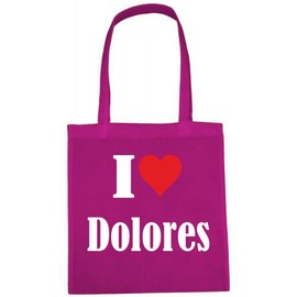 Reifen-Markt I Love Dolores Shopping Bag School Bag Gym Bag 38 x 42 cm in Black or White, pink