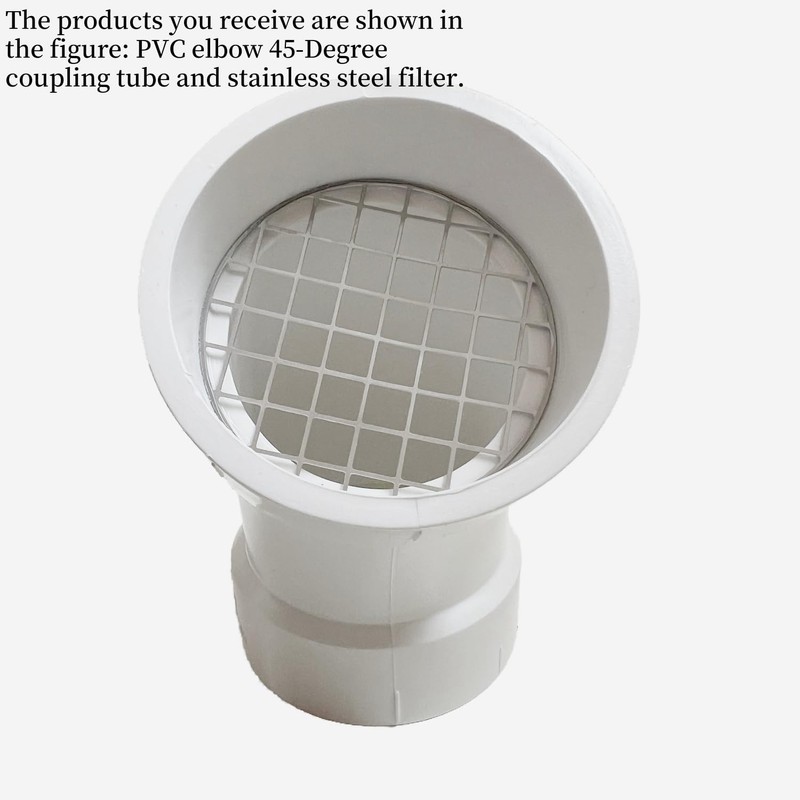 PVC termination vent with stainless steel screen,45 Degrees,1pcs,For 2“ DWV