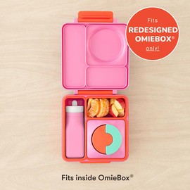 OmieBox - Botella de agua de silicona reutilizable de 8.6 onzas, parte superior de pajita, sin BPA y sin ftalatos, a prueba de fugas (rosa)