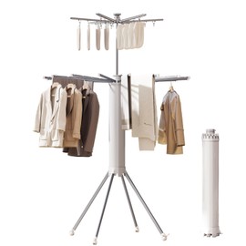 Clothes Drying Rack, Aluminum Garment Rack Portable and Foldable Space Saving Laundry Drying Rack - Metal Drying Rack Clothing Floor Folding Balcony Bedroom Household