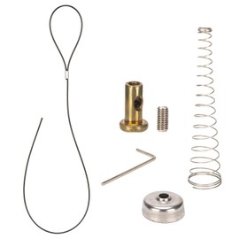 BOODVON Gate Latch Cable Pull with Spring, Metal Gate Opener String Adjustable from 2”to 6” Thick Gate, Stainless Steel Gate Latch Pull for Outdoor Wood and Vinyl Gates, 1 Pack