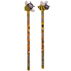 Puckator Cute Honey Bee Pencil with Eraser - Eraser Pencil - Pencils With Rubbers - Pencils with Erasers - Stationary Set for School & Office - Cute Pencils - Back To School Gifts - Eraser Pencils
