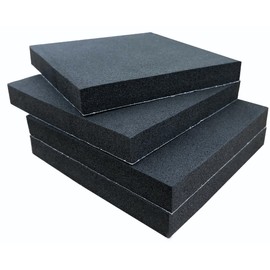 Adhesive Foam Padding, 4 Pieces Neoprene Foam Anti Vibration Pads High Density Closed Cell Foam Sheet, Insulation Soundproofing Black (4" x 4" x 3/4", 4 Pcs)
