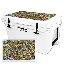 MightySkins Skin Compatible with RTIC 45 Cooler Lid (2016) – Fish Puzzle | Protective, Durable, and Unique Vinyl Decal wrap Cover | Easy to Apply, Remove, and Change Styles | Made in The USA