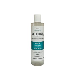 Gel de ducha para piel con tendencia grasa 250ml, AHA´s (Glicolico y Lactico), Aceite esencial de Romero y Aloe vera