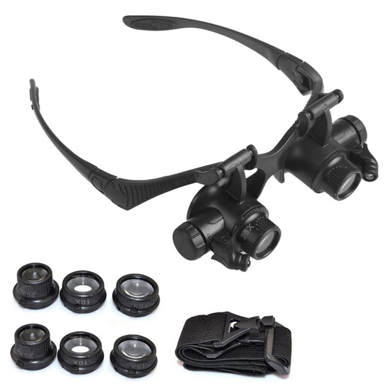Magnifying Glasses with Light LED Illuminated Eye Loupe Headband Magnifier