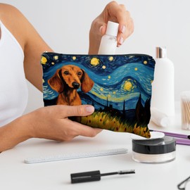 Likjad Dachshund Makeup Bag,Dachshund Cosmetic Bag, Dachshund Makeup Travel Toiletry Bag,Dachshund Gifts for women，Dachshund Mom Gifts,Dachshund Lover Gifts
