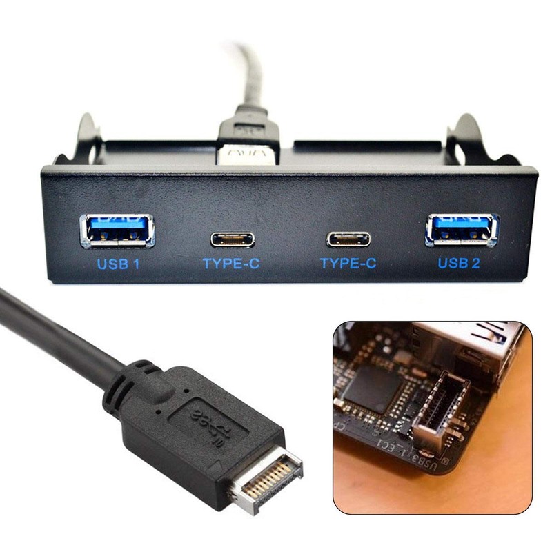 Xiwai - Panel frontal USB 3.1 a USB-C y USB