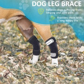 Dog Leg Braces for Rear Legs, Hock Brace for Back Legs with Metal Strips and Safety Reflective Straps for Short Legs, Joint Warps Support for Hind Legs Injuries Sprains Arthritis (Small(1Pair))